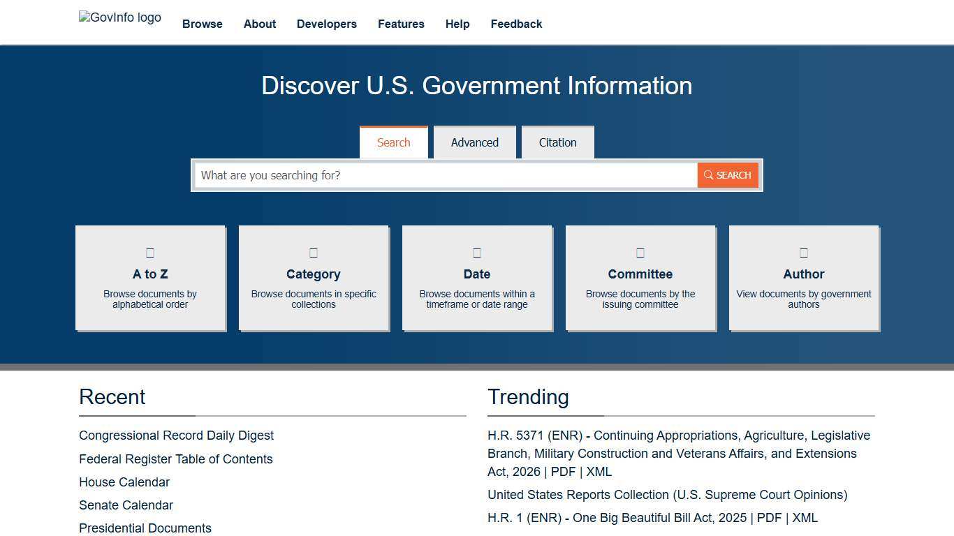 GovInfo U.S. Government Publishing Office